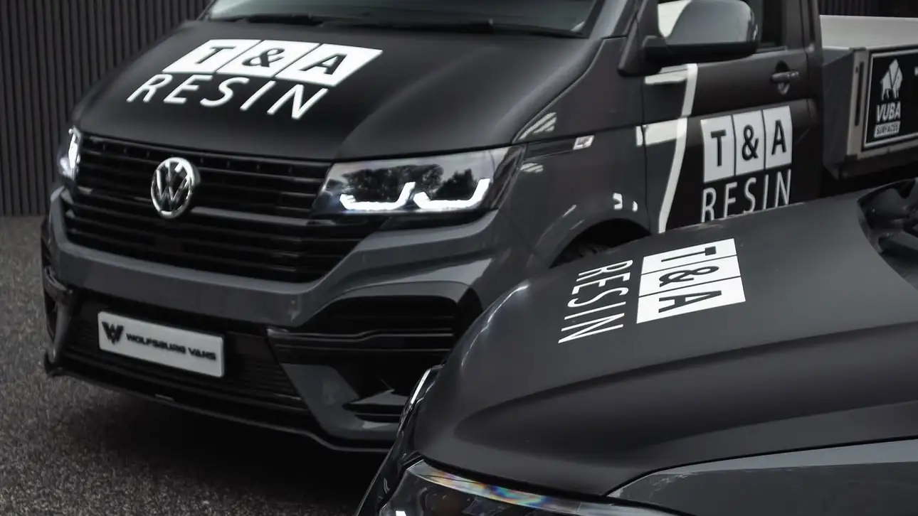 T&A Resin branded vans